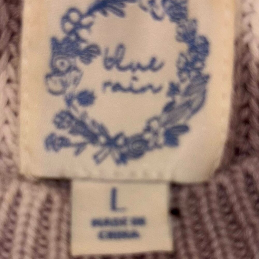 Blue Rain Women’s Cotton Sweater size Large Neutral and Blue Tie dye - Picture 3 of 6